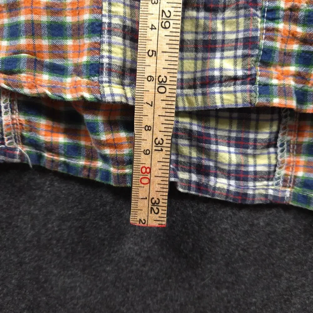 Vintage J. Crew Oarsman Shirt Masc Size XL Madras Plaid 100% Cotton